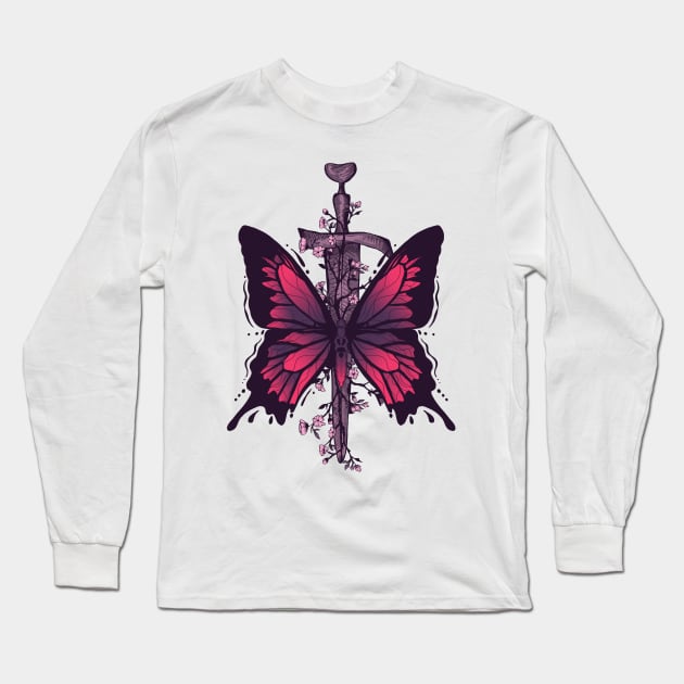 Butterfly Dagger Long Sleeve T-Shirt by Jess Adams